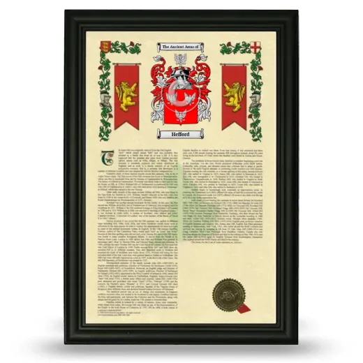 Hefford Armorial History Framed - Black