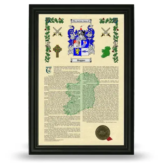 Heggan Armorial History Framed - Black