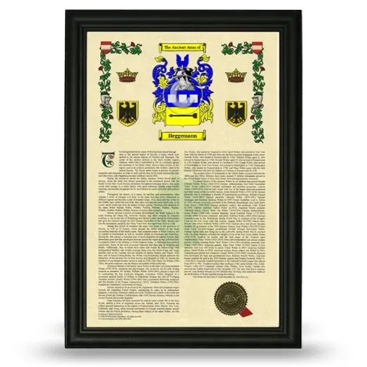 Heggemann Armorial History Framed - Black