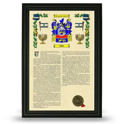 Heller Armorial History Framed - Black