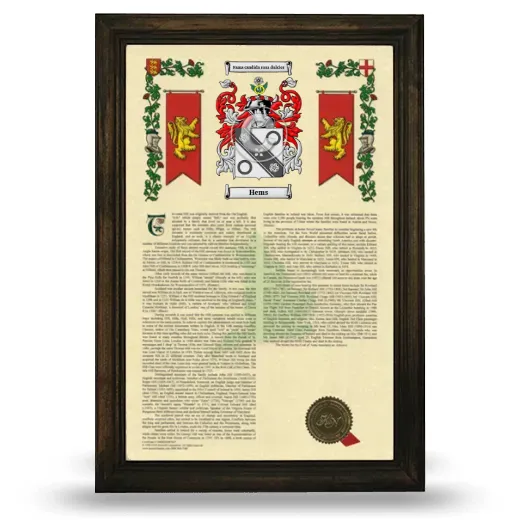 Hems Armorial History Framed - Brown
