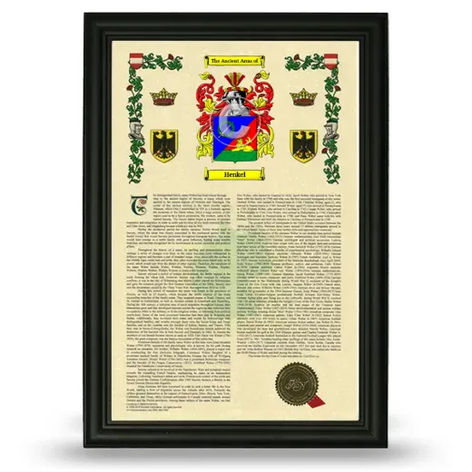 Henkel Armorial History Framed - Black