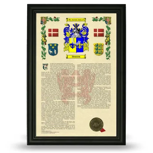 Henssen Armorial History Framed - Black