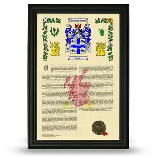 Herdey Armorial History Framed - Black