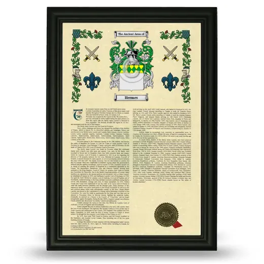 Hermes Armorial History Framed - Black