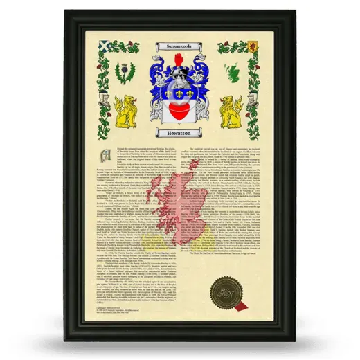 Hewatson Armorial History Framed - Black