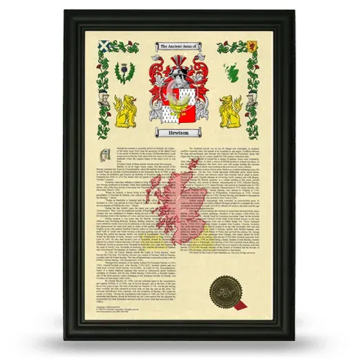 Hewison Armorial History Framed - Black
