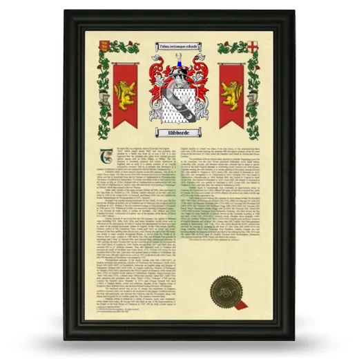 Hibbarde Armorial History Framed - Black