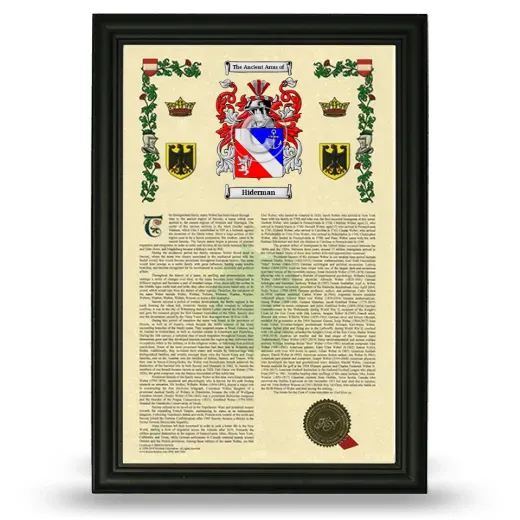 Hiderman Armorial History Framed - Black