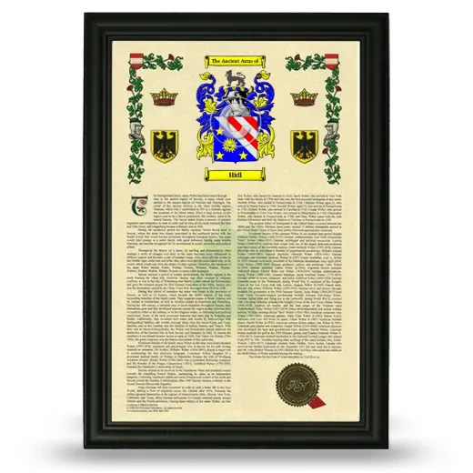 Hidl Armorial History Framed - Black