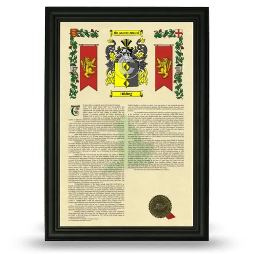 Hilding Armorial History Framed - Black