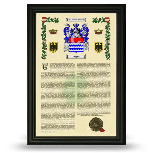 Hilgert Armorial History Framed - Black