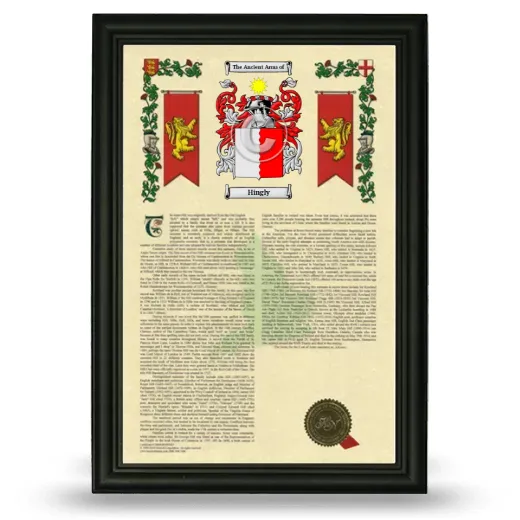 Hingly Armorial History Framed - Black