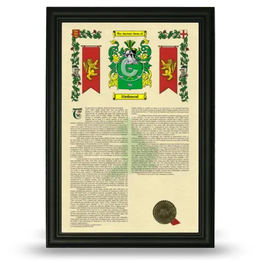 Hirdmand Armorial History Framed - Black