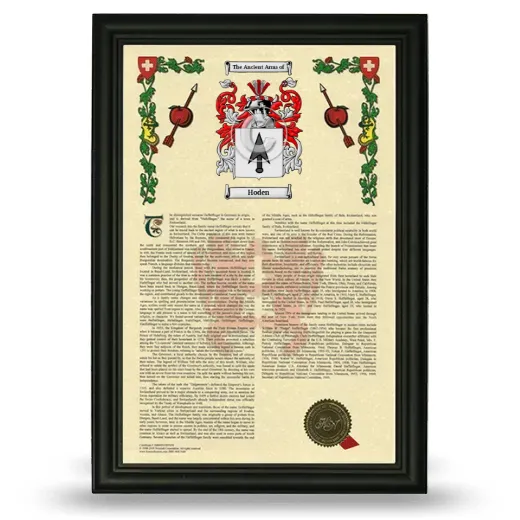Hoden Armorial History Framed - Black