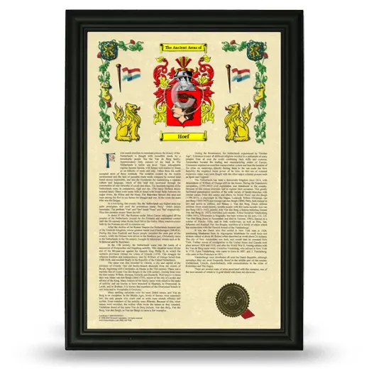 Hoef Armorial History Framed - Black