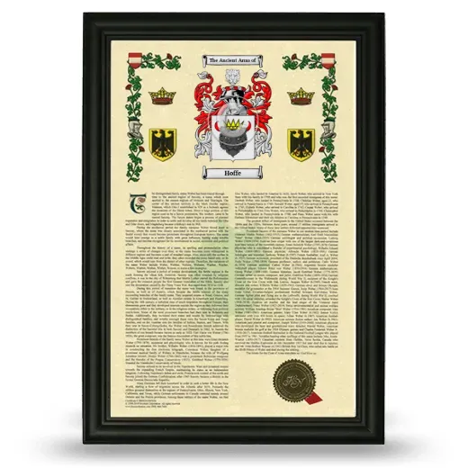 Hoffe Armorial History Framed - Black
