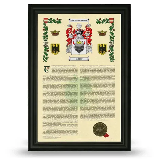 Hoffer Armorial History Framed - Black