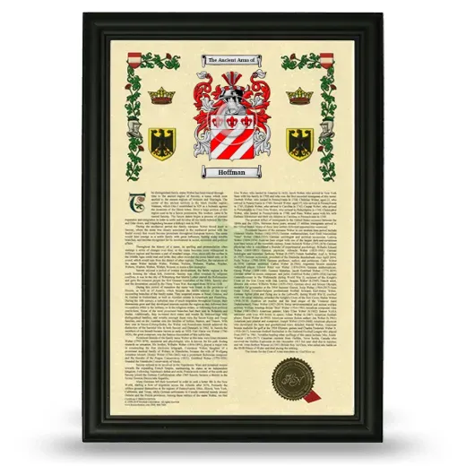 Hoffman Armorial History Framed - Black