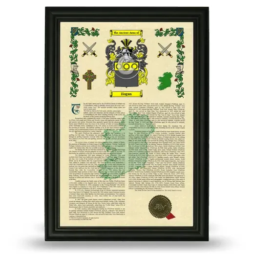 Hogan Armorial History Framed - Black