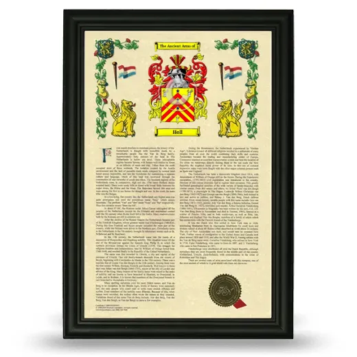 Holl Armorial History Framed - Black