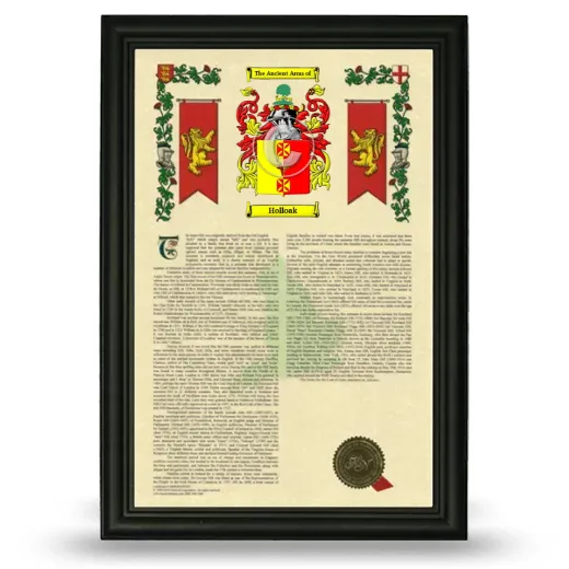 Holloak Armorial History Framed - Black