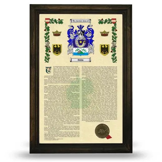 Holm Armorial History Framed - Brown