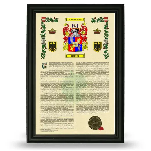 Holsten Armorial History Framed - Black