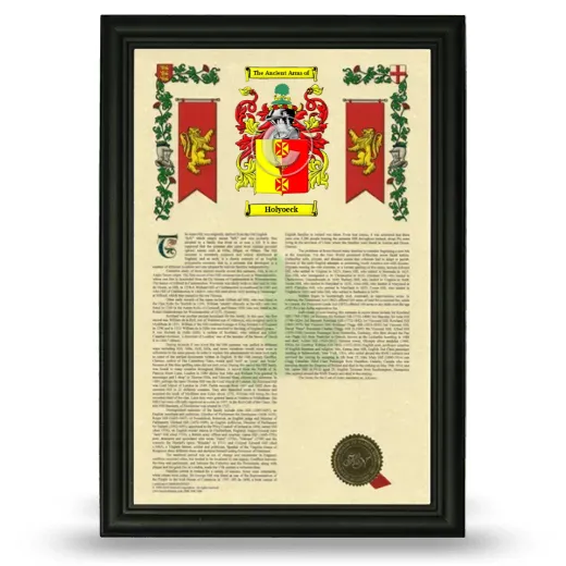 Holyoeck Armorial History Framed - Black