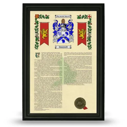 Honeywell Armorial History Framed - Black