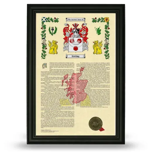Hotting Armorial History Framed - Black