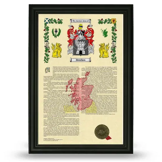 Houchan Armorial History Framed - Black