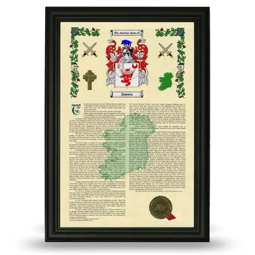 Hoyers Armorial History Framed - Black
