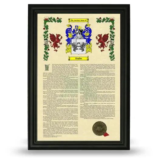 Hoyles Armorial History Framed - Black