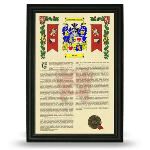 Hrub Armorial History Framed - Black