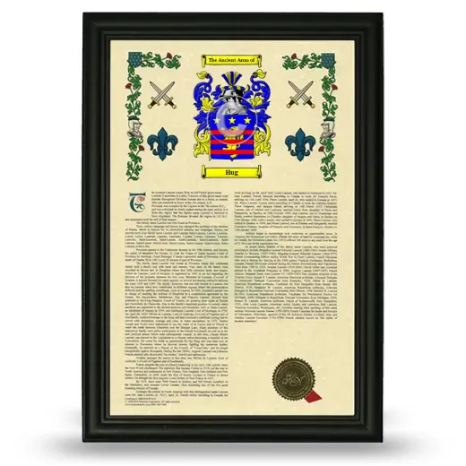 Hug Armorial History Framed - Black