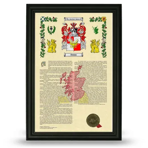 Husan Armorial History Framed - Black