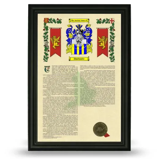 Hustwaite Armorial History Framed - Black
