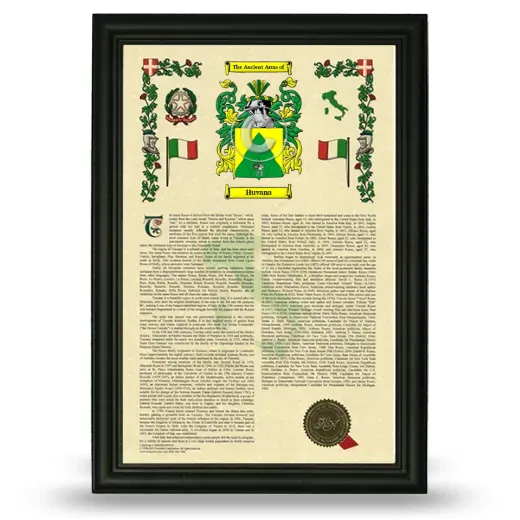 Huvana Armorial History Framed - Black