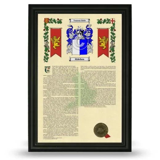 Hykehan Armorial History Framed - Black
