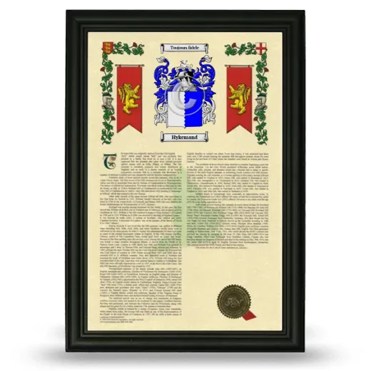 Hykemand Armorial History Framed - Black