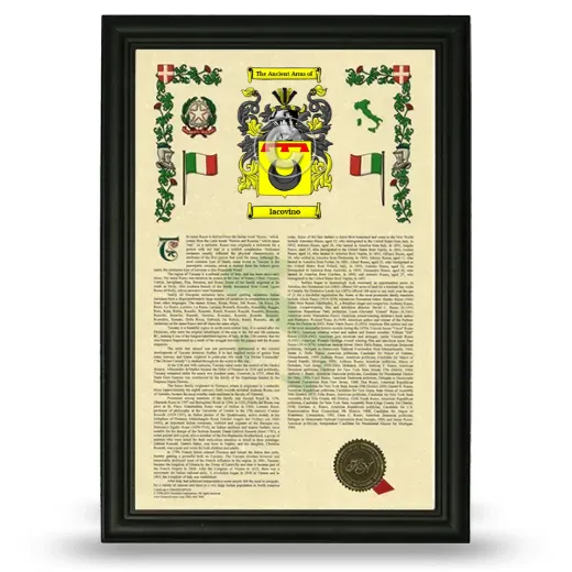 Iacovino Armorial History Framed - Black