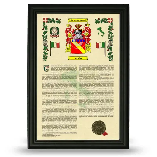 Iacullo Armorial History Framed - Black