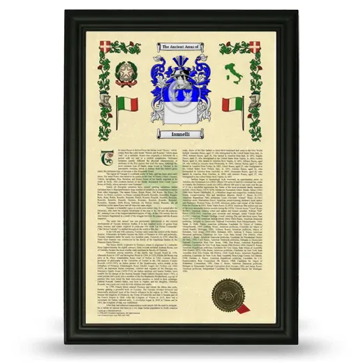 Iannelli Armorial History Framed - Black