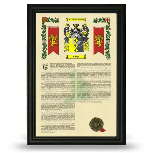Illings Armorial History Framed - Black