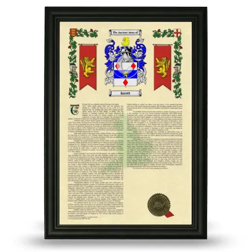 Incott Armorial History Framed - Black