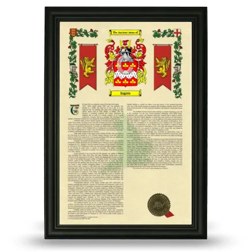 Ingers Armorial History Framed - Black