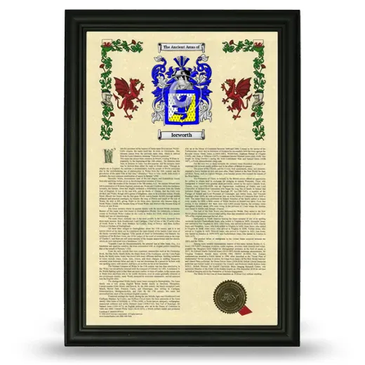 Iorworth Armorial History Framed - Black