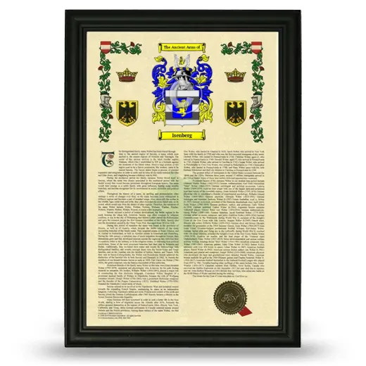 Isenberg Armorial History Framed - Black