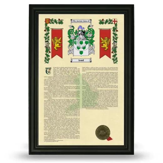 Isord Armorial History Framed - Black